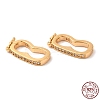 Platinum Plated 925 Sterling Silver Rhinestone Twister Clasps STER-N014-18G-3