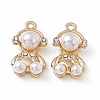 ABS Plastic Imitation Pearl Pendants PALLOY-K259-06G-1