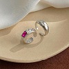 2Pcs 2 Styles Alloy Rectangle Rhinestone Cuff Toe Ring Sets for Women WG1E17C-02-1