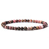 4mm Round Natural Rhodonite Beads Bracelet for Men LS-KG3069-15-1