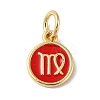 Real 18K Gold Plated Brass Enamel Charms KK-L216-001G-L03-1