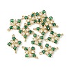 Brass Pave Cubic Zirconia Connector Charms KK-G462-45KCG-01-3