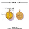 304 Stainless Steel Enamel Pendants STAS-OY017-30G-2