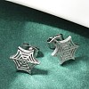 Non-Tarnish 304 Stainless Steel Spider Web Stud Earrings LS-EJEW-G294-01P-4