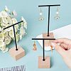 T Bar Iron & Wood Earring Displays Sets EDIS-WH0016-03-3