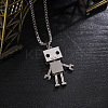 Alloy Robot Pendant 201 Stainless Steel Box Chain Necklaces FS-WG372FC-02-1
