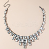 Exaggerated Party Zinc Alloy & Clear Glass Bib Necklaces for Glamorous Events RT5947-2