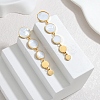304 Stainless Steel Acrylic Flat Round Dangle Stud Earrings EJEW-F392-02G-1