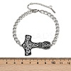 304 Stainless Steel Enamel Link Bracelets BJEW-P356-01B-P-5