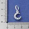 Brass Micro Pave Clear Cubic Zirconia Crescent Moon European Dangle Charms KK-A236-20S-2