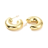 Brass C-shape Stud Earrings EJEW-A072-17LG-2