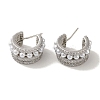 Rack Plating Brass Micro Pave Cubic Zirconia Studs Earrings EJEW-R162-36P-1