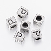 304 Stainless Steel Large Hole Letter European Beads STAS-H428-01AS-P-1