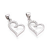 925 Sterling Silver Micro Pave Clear Cubic Zirconia Pendants STER-T008-82P-1
