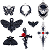 32Pcs 8 Styles Gothic Halloween Theme Alloy Enamel Pendants FIND-BM0001-20-7