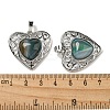 Natural Banded Agate Dyed Peach Love Heart Pendants G-G158-01Y-3