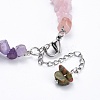 Chakra Jewelry Natural & Synthetic Gemstone Chip Anklets X-AJEW-AN00269-3