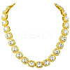 1Pc Zinc Alloy Pave Square Clear Glass Tennis Necklaces for Womem NJEW-SP0001-07G-1