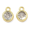 Brass with Clear Cubic Zirconia Pendants KK-I476-12G-1