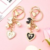 Heart & Bowknot Alloy Enamel Pendant Keychain KEYC-YW00133-01-4