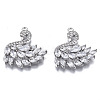 Brass Micro Pave Clear Cubic Zirconia Pendants ZIRC-S069-031P-1