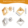 6 Pairs 2 Colors 304 Stainless Steel Stud Earring Settings STAS-UN0031-70-5