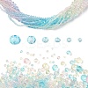 6 Styles Gradient Color Transparent Painted Glass Beads Strands DGLA-YW0001-28U-1