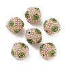 Golden Plated Alloy Rhinestone Beads FIND-E046-14G-03-1