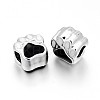 Nickel Free & Lead Free Silver Color Plated Alloy Enamel European Beads ENAM-J061-08S-FF-1