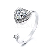 Cubic Zirconia Rotating Open Cuff Ring LS-MATO-PW0001-061P-01-1