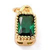 Real 18K Gold Plated Brass Inlaid Cubic Zirconia Charms ZIRC-L100-075G-02-2