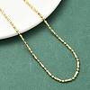 2MM Round Dog Bone Shape Brass Link Chain Necklaces for Women NJEW-K271-17G-3