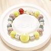 Handmade Porcelain Beads & Synthetic Howlite Beads Stretch Bracelets for Women LS-BJEW-D307-01F-4
