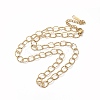Ion Plating(IP) 304 Stainless Steel Rolo Chain Necklace for Women NJEW-E081-08G-1