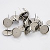 Tarnish Resistant 304 Stainless Steel Flat Round Stud Earring Settings STAS-N019-21-12mm-2