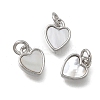Brass & Natural Shell Heart Charms KK-D431-025B-01P-1