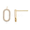 Clear Cubic Zirconia Oval Stud Earrings EJEW-N012-43-3