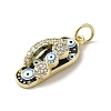 Brass Micro Pave Cubic Zirconia Pendants KK-E092-19G-03-2