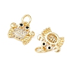 Brass Micro Pave Clear Cubic Zirconia Charms KK-G544-02G-02-2