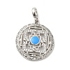 Rack Plating Brass Cubic Zirconia with Enaml Pendants KK-Q772-19P-1