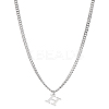 1Pc 304 Stainless Steel Letter Pendant Necklaces NJEW-LP0001-33H-P-1