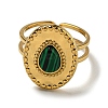 Ion Plating(IP) Oval with Teardrop 304 Stainless Steel Open Cuff Rings STAS-Z060-14G-2