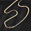 4mm Brass Flat Snake Chain Necklaces KK-F891-21G-5