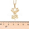 304 Stainless Steel Hollow Cut Yoga Om Lotus Flower Pendant Necklaces NJEW-Z073-02G-02-5