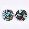 Assembled Natural Bronzite and Synthetic Turquoise Pendants G-S329-059-2