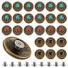 24Pcs 4 Colors Alloy Buttons AJEW-GA0006-89-1