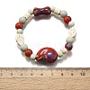 Handmade Porcelain Beads & Synthetic Howlite Beads Stretch Bracelets for Women LS-BJEW-D307-01A-3