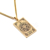 304 Stainless Steel Curb Chain Rectangle with Constellation Pendant Necklaces PW-WG0F5D0-14-1