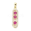Brass Micro Pave Cubic Zirconia Pendants KK-V011-30G-C-1