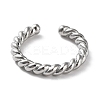 Rack Plating Brass Twist Rope Shape Open Cuff Rings for Women RJEW-Q777-01P-2